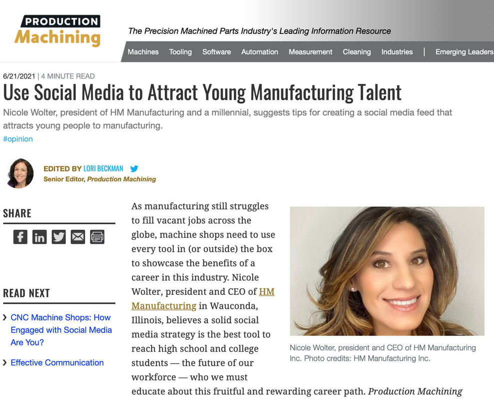 Social Media Manufacturing Nicole Wolter